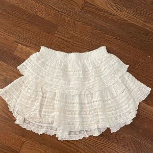 Ruffle Mini Skirt LoveShackFancy - Vintage white